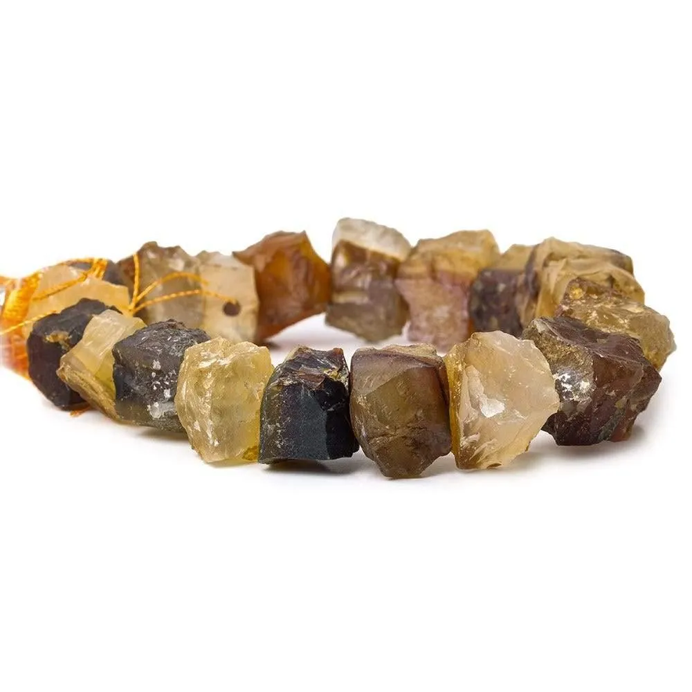 10x10-14x14mm Honey Agate Beads Hammer Faceted Cube, Variegated 8 inch 17 pcs