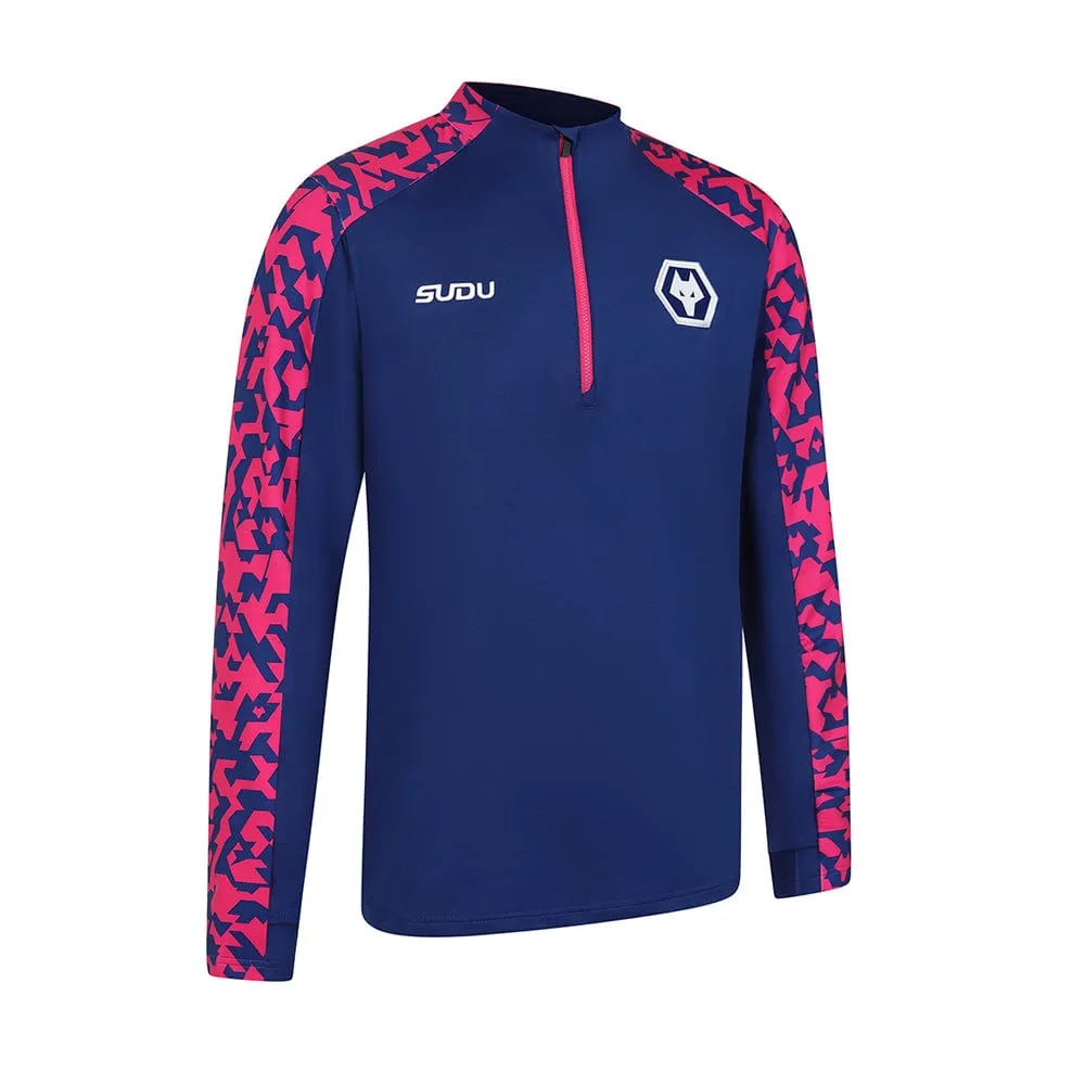2024-25 Pre Match 1/4 Zip - Blue/Pink