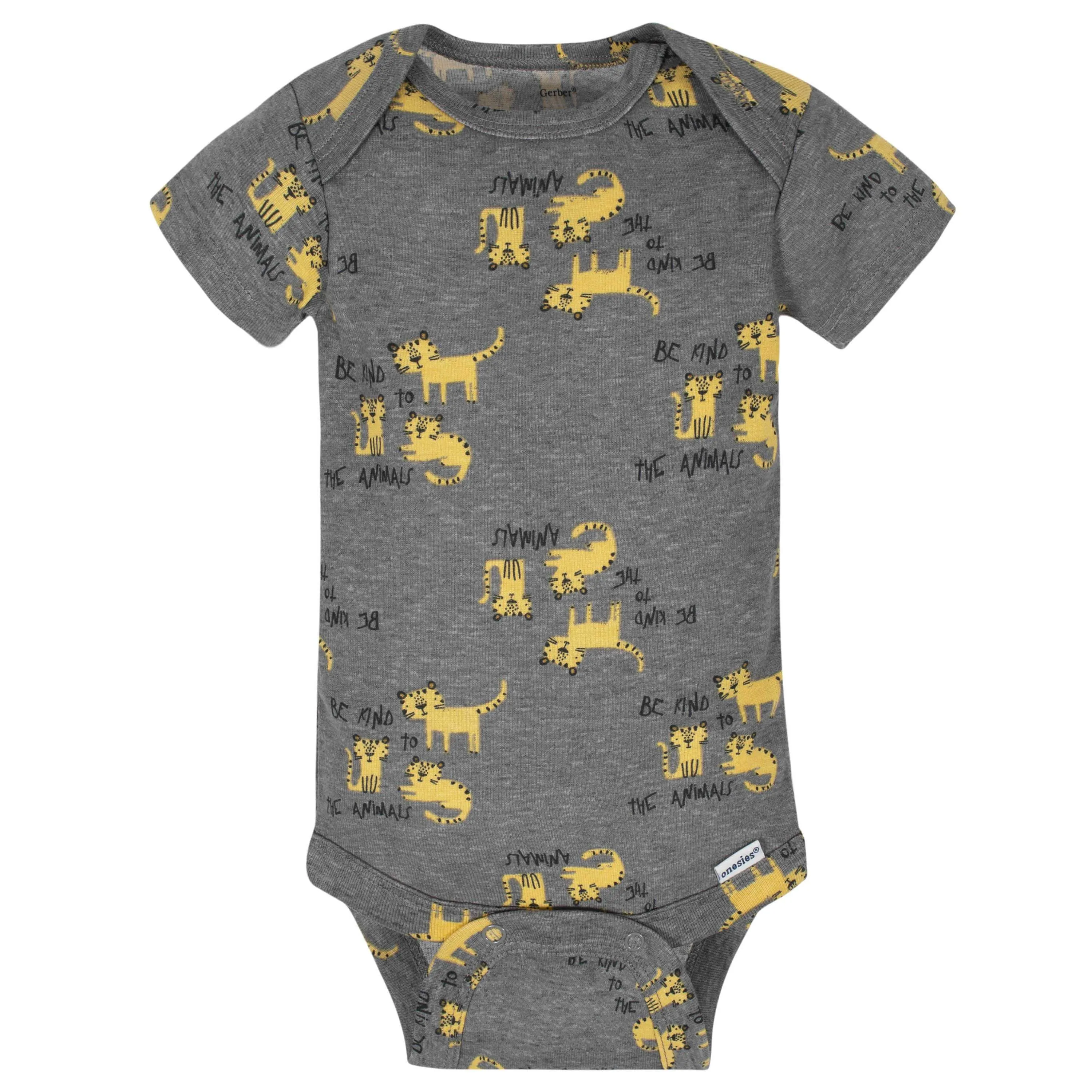 5-Pack Baby Boys Tiger Short Sleeve Onesies Bodysuits