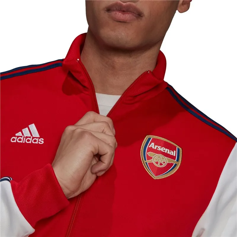 adidas Arsenal FC Official 2021/22 3 Stripe Track Top - Adult - Scarlet