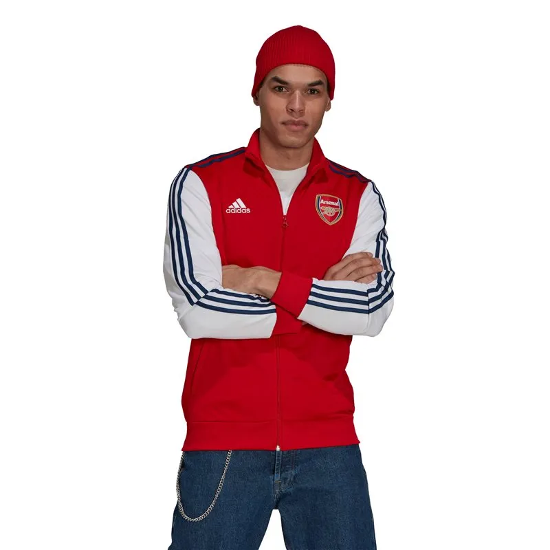 adidas Arsenal FC Official 2021/22 3 Stripe Track Top - Adult - Scarlet