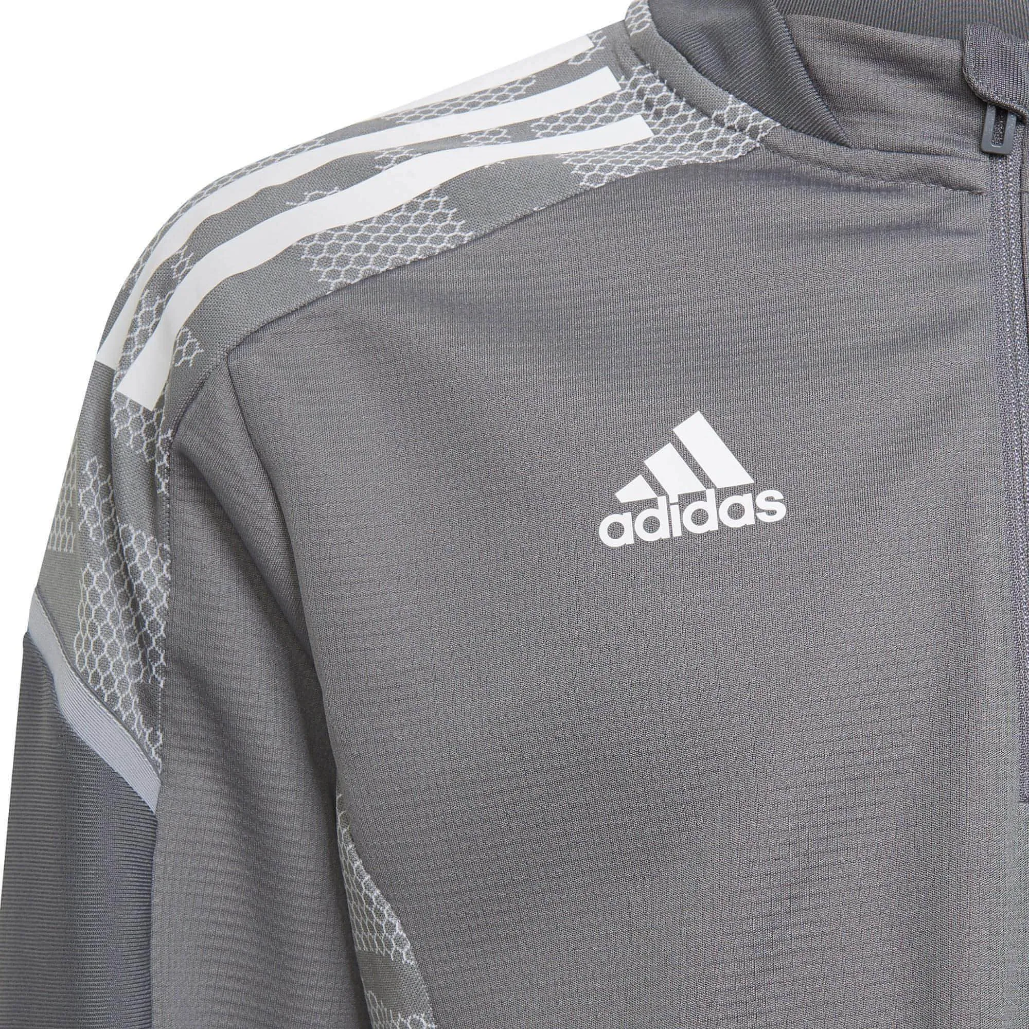 adidas Condivo 21 PrimeBlue Half Zip Long Sleeve Junior Training Top - Grey
