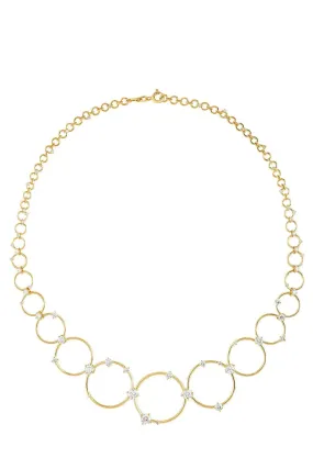 Aerial Diamond Loop Necklace- Yellow Gold