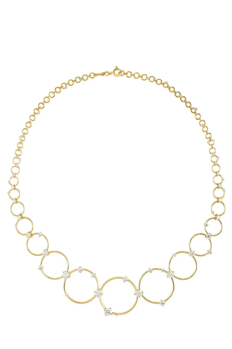Aerial Diamond Loop Necklace- Yellow Gold