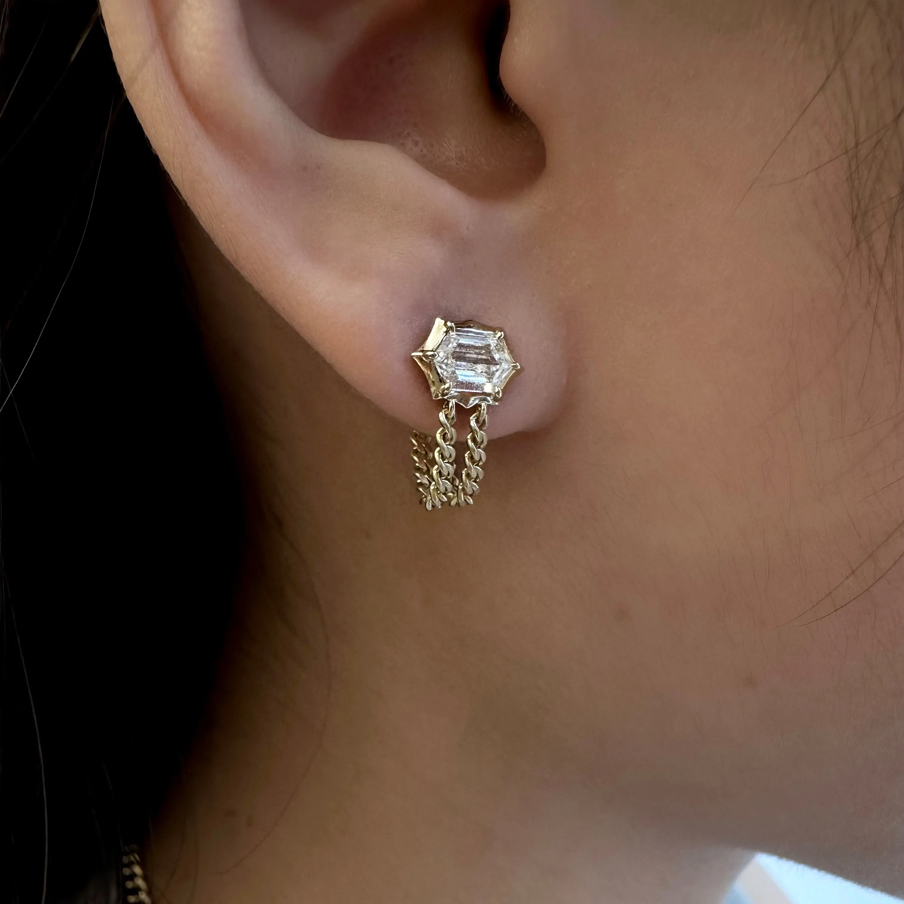 Alchemy Hex Chain Loop Earrings