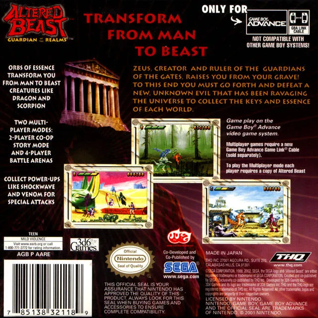 Altered Beast: Guardian of the Realms - (GBA) Game Boy Advance [Pre-Owned]