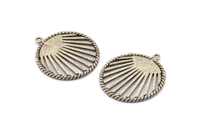 Antique Silver Charm, 2 Antique Silver Brass, Brass Pendant, Charm Pendant With 1 Loop, Findings (30x27mm) N1526