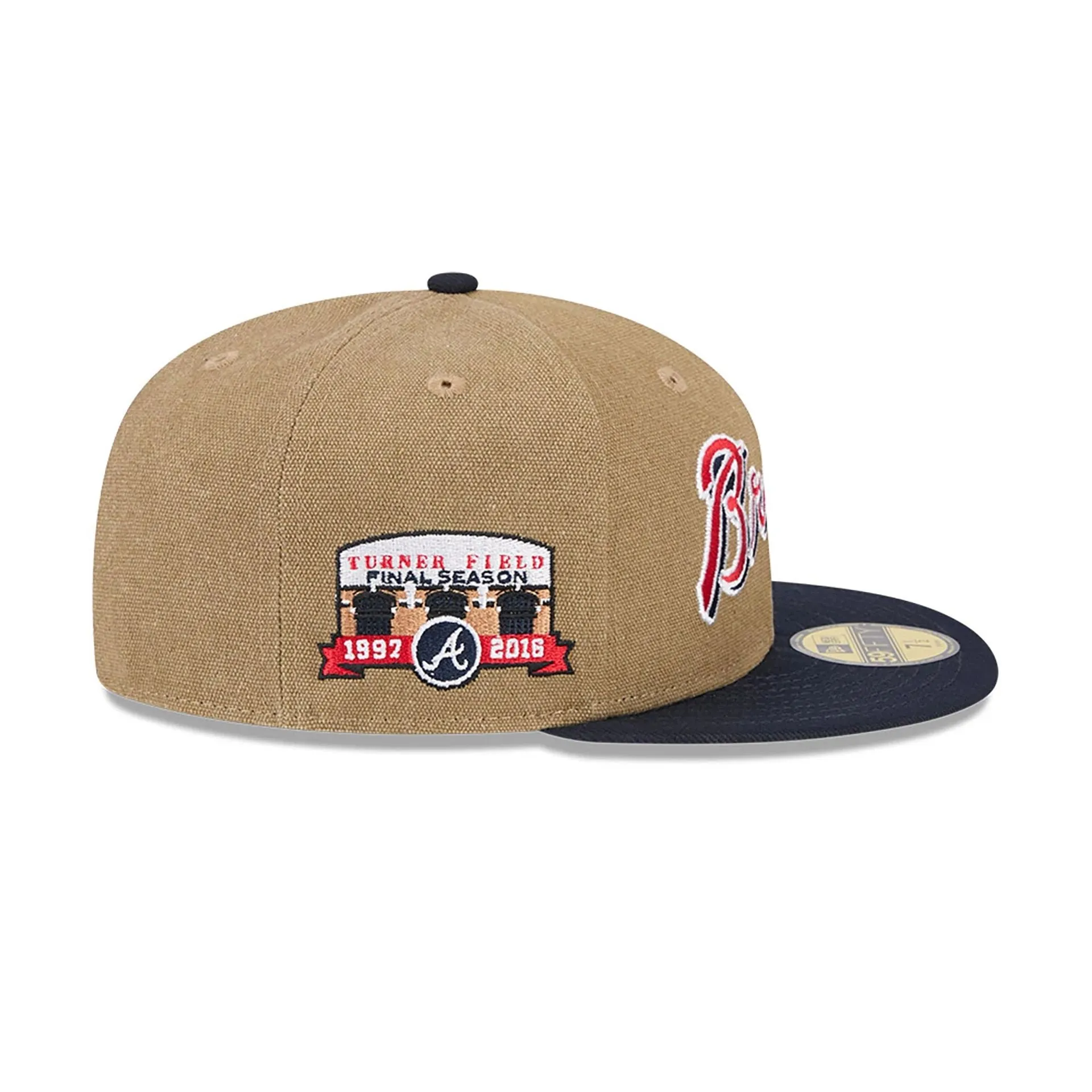 Atlanta Braves Canvas Crown Beige 59FIFTY Fitted Cap