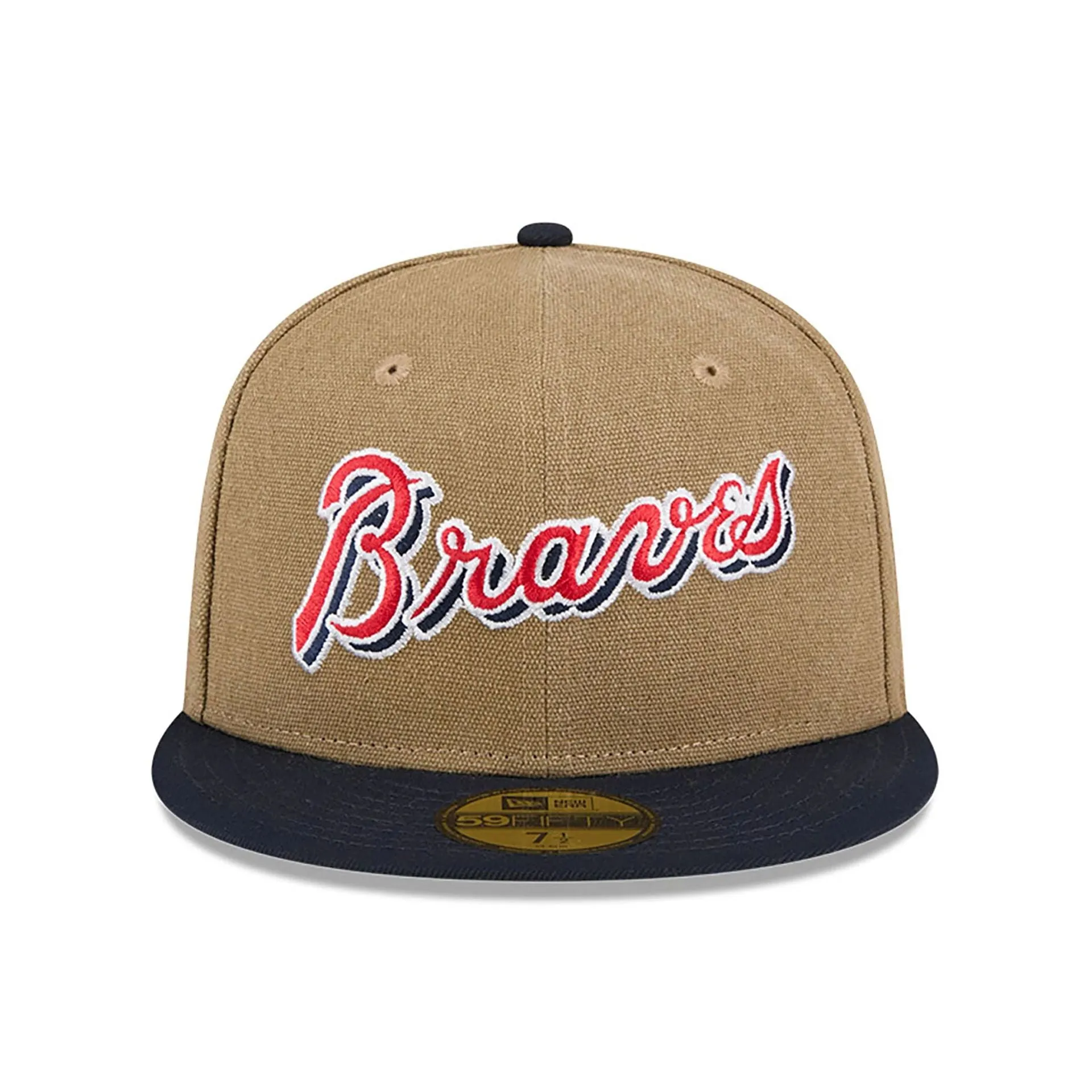 Atlanta Braves Canvas Crown Beige 59FIFTY Fitted Cap