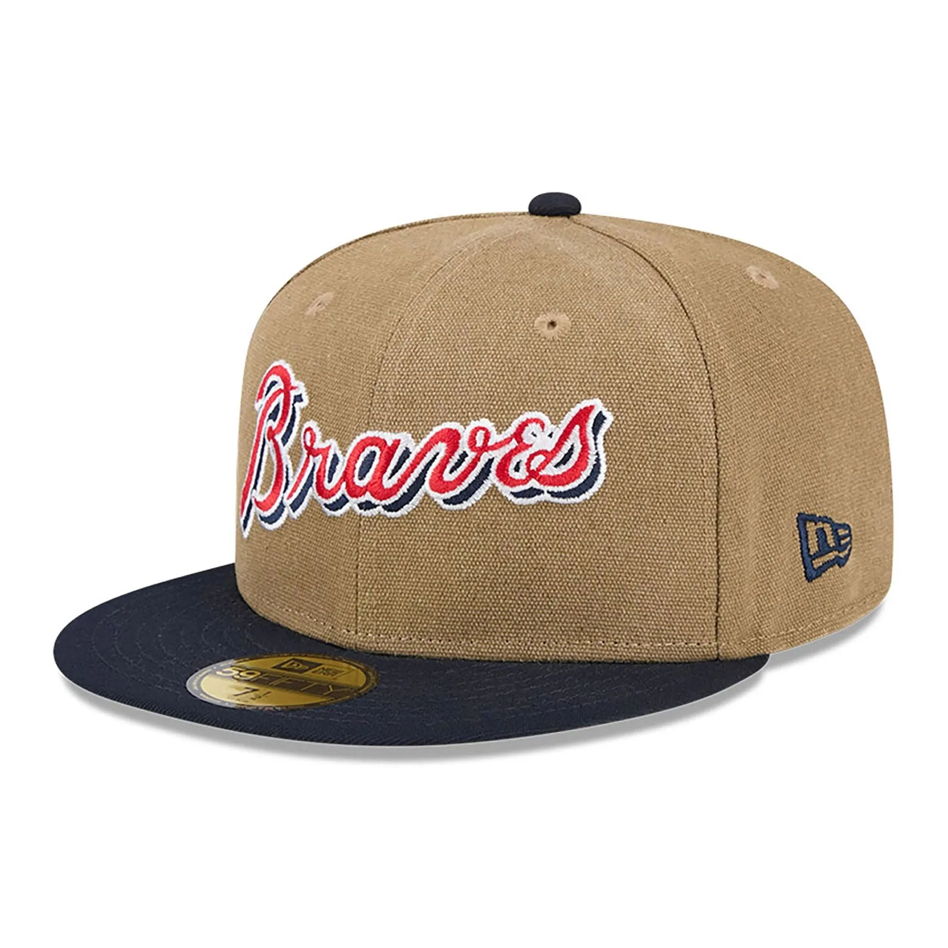 Atlanta Braves Canvas Crown Beige 59FIFTY Fitted Cap