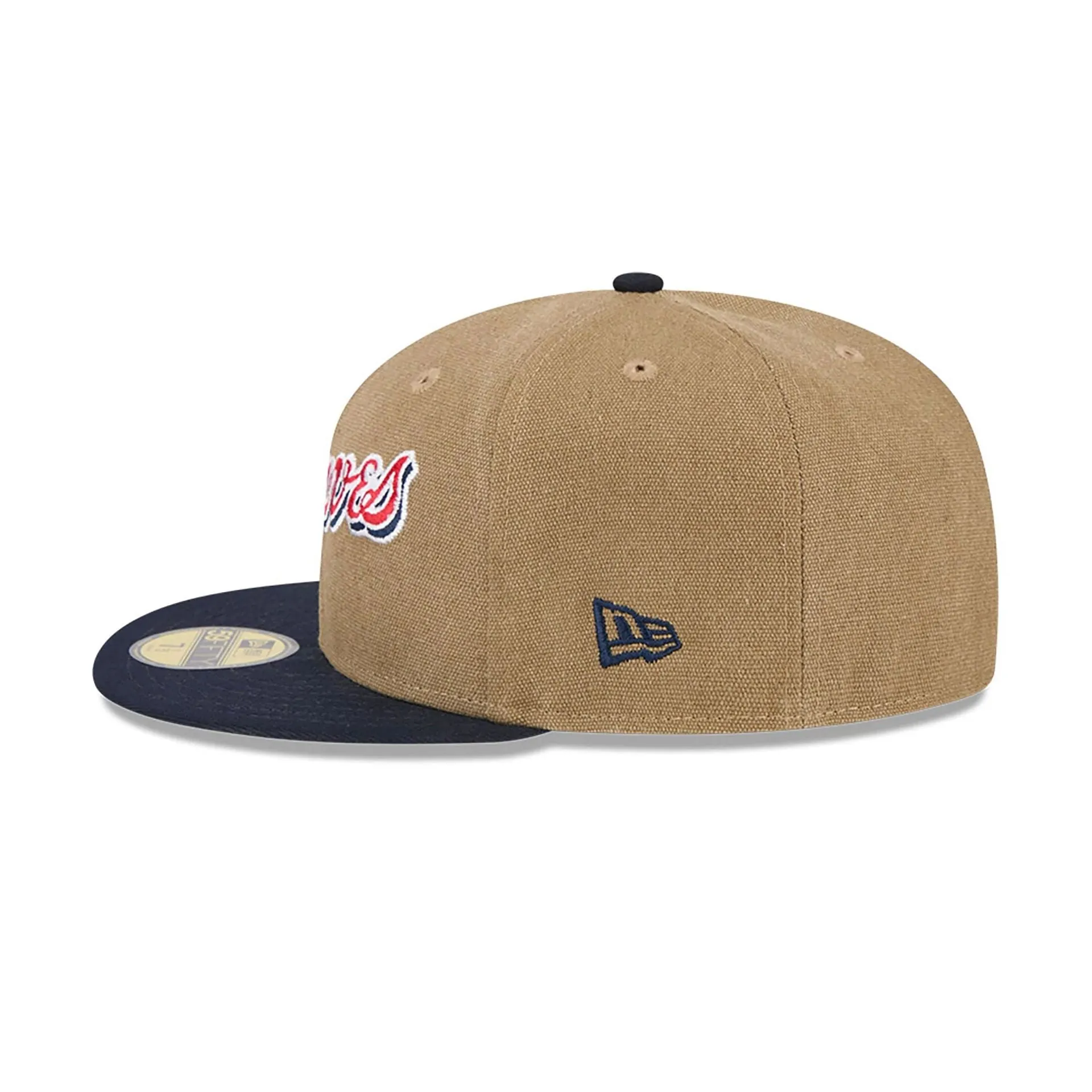 Atlanta Braves Canvas Crown Beige 59FIFTY Fitted Cap