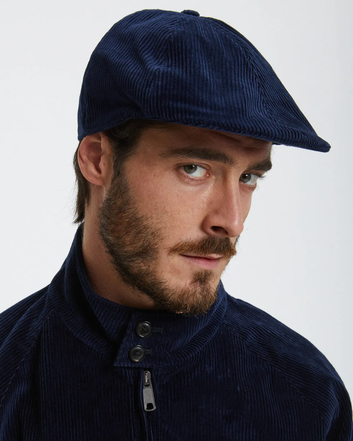 Baracuta Corduroy Hunting Cap - Navy