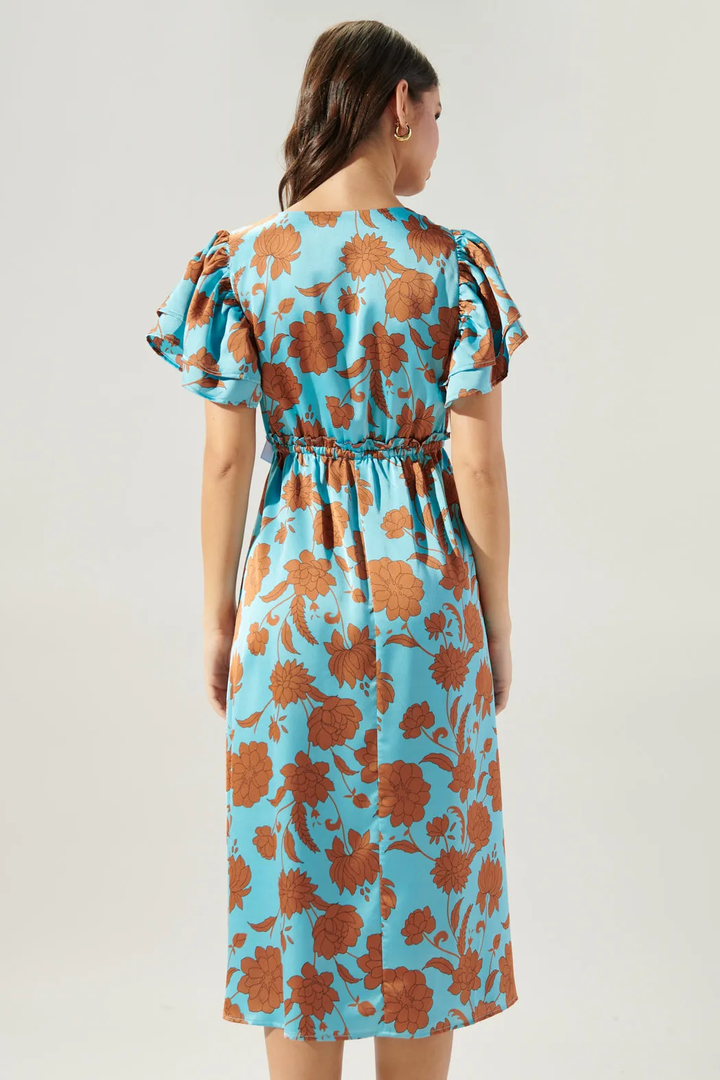 Belmont Floral Surplice Midi Dress