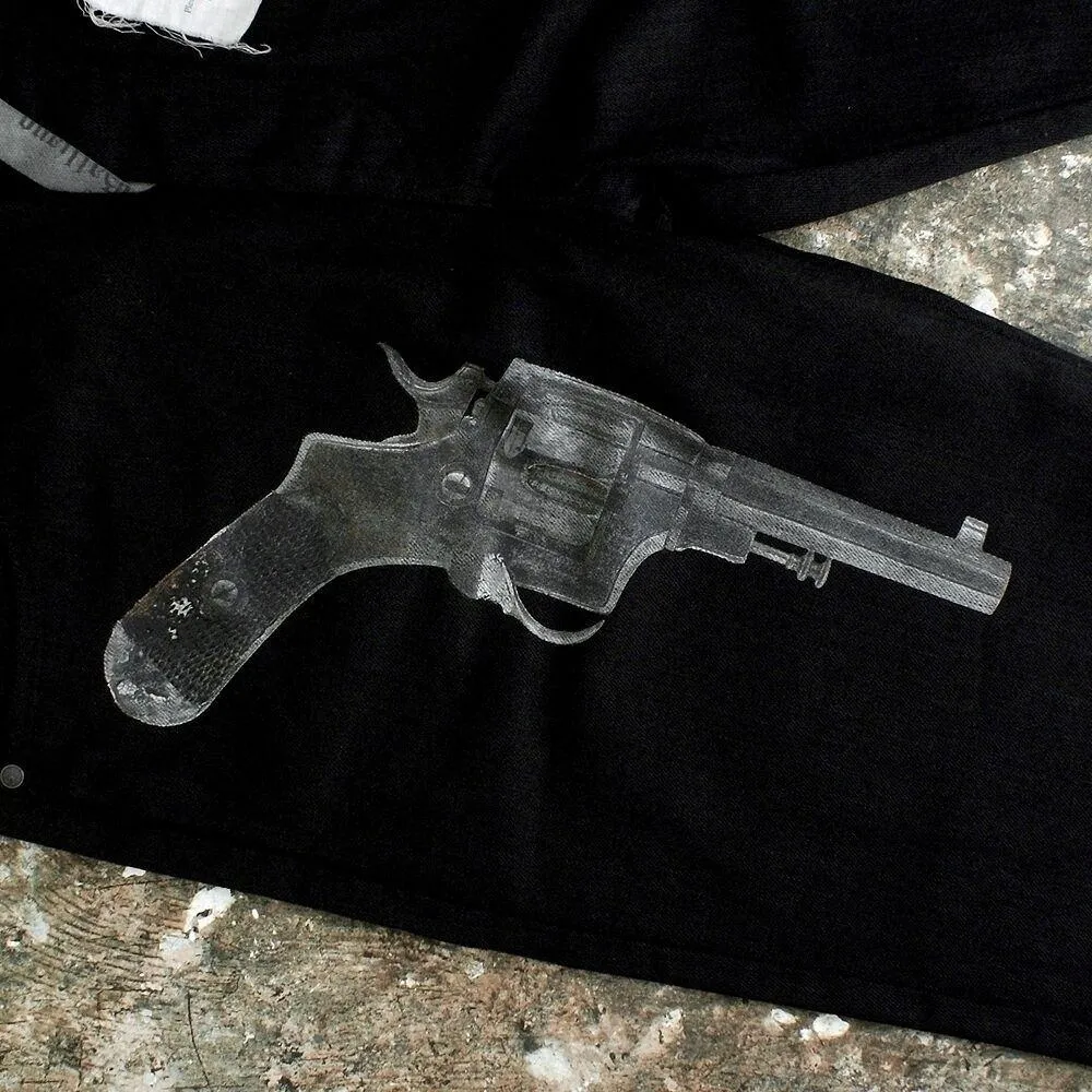 Black Jeans with Gun Print