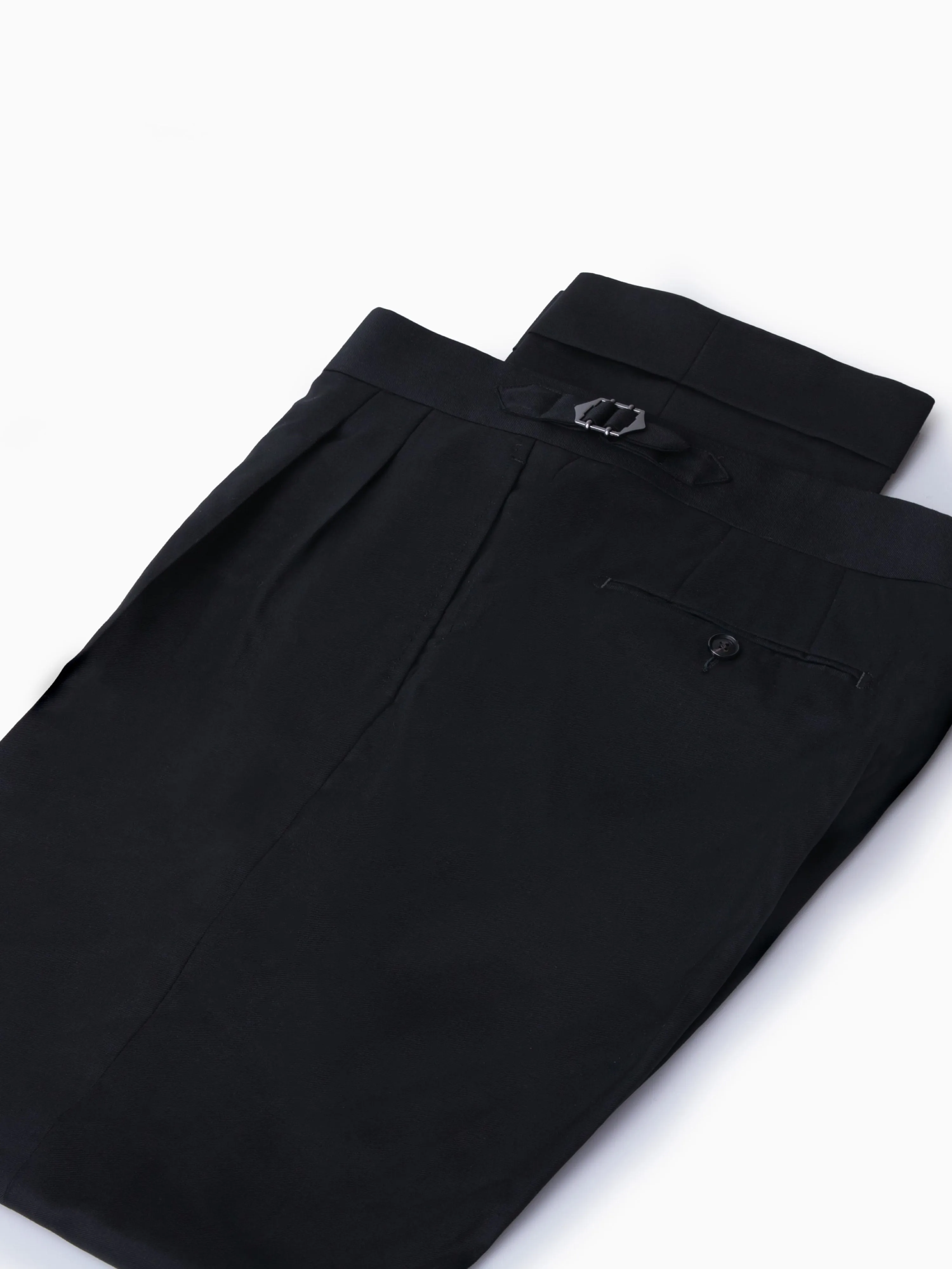 Black Wool S130 Gurkha Trousers