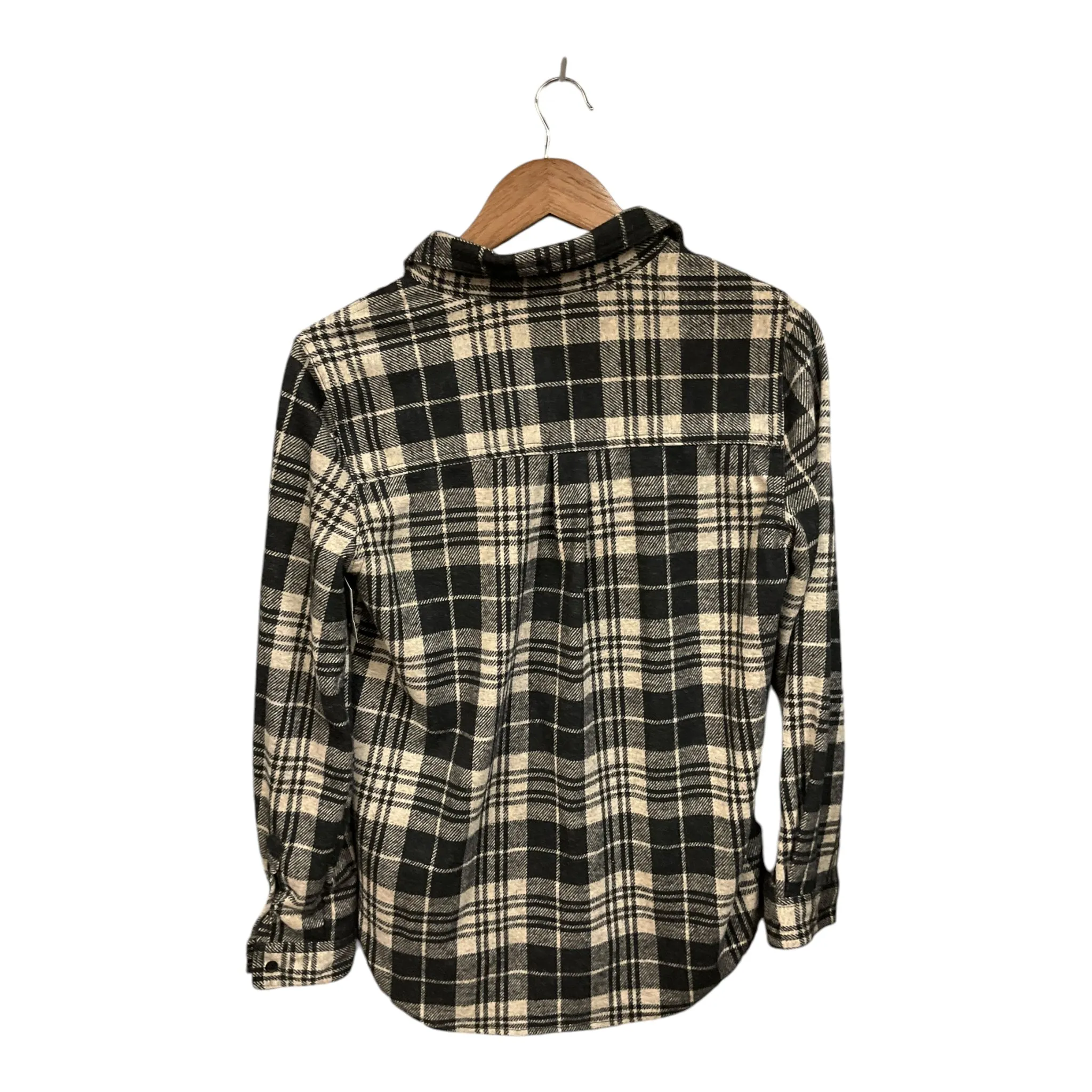 Blouse Long Sleeve By Clothes Mentor In Plaid Pattern, Size: M