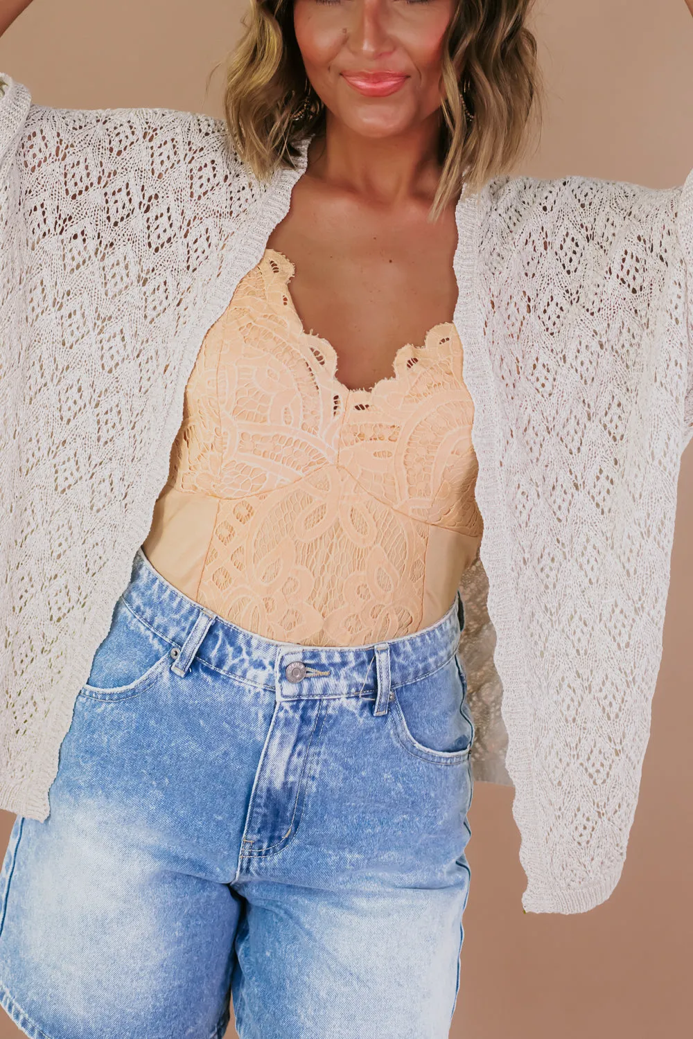 Boho Dreams Lace Bodysuit, Yellow