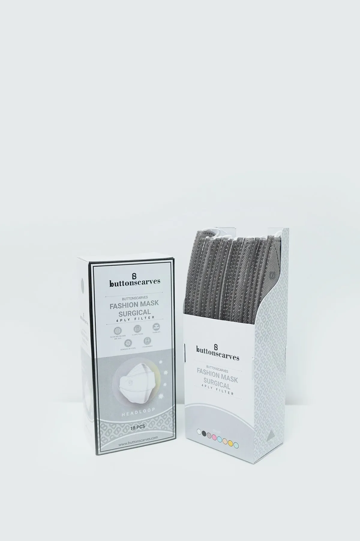 Buttonscarves Disposable Mask - Grey