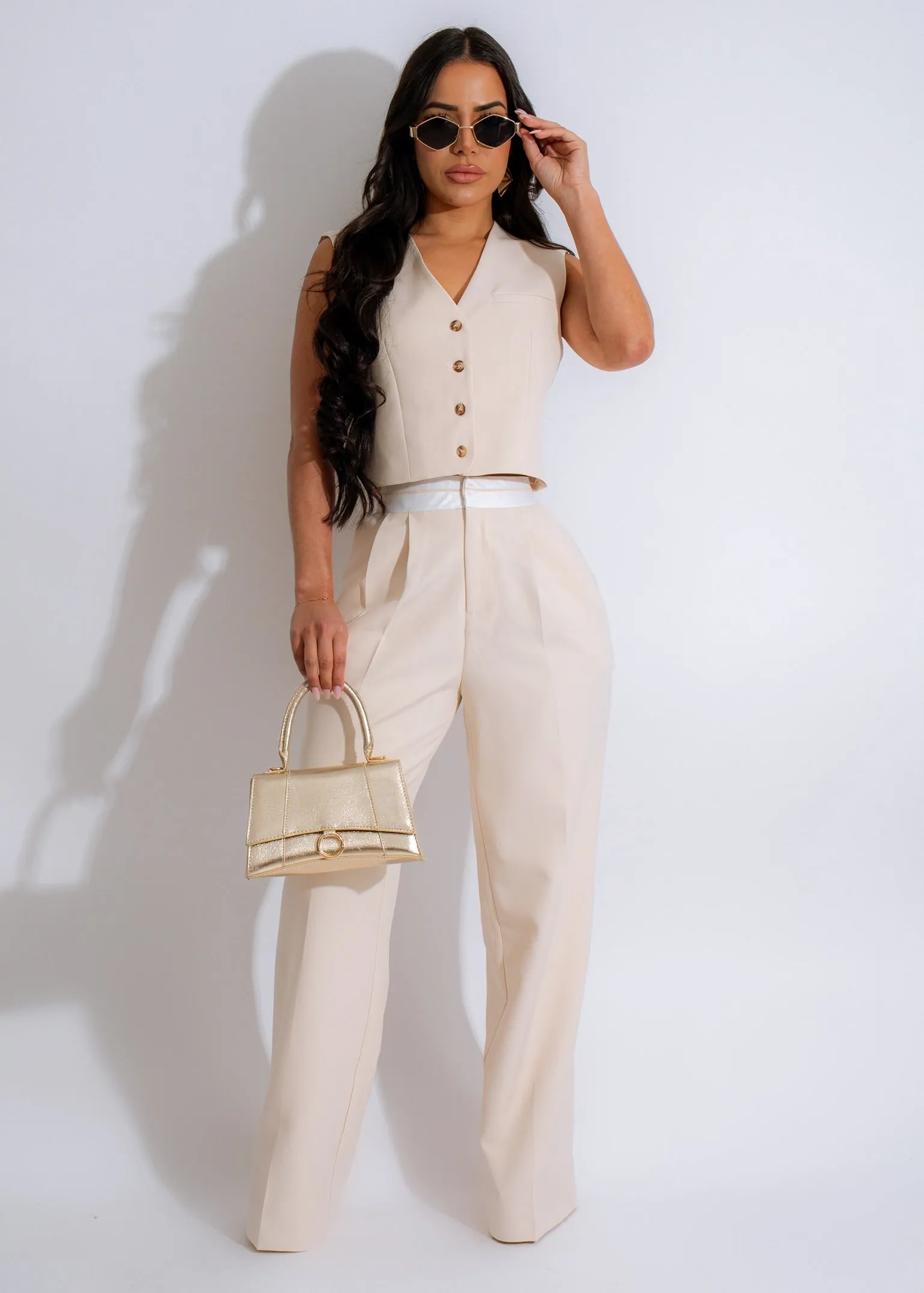 City Girl Pant Set Nude