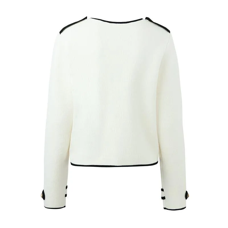 Contrast Soft Woolen Cardigan Test Test