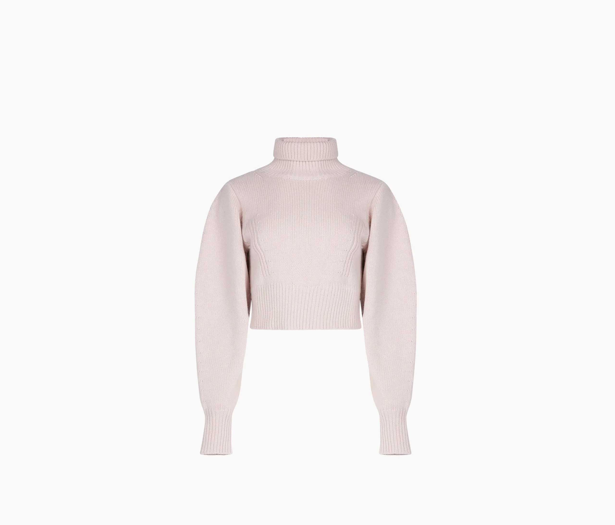 CROPPED TURTLENECK PUFF SLEEVES SWEATER LIGHT PINK 23AMPU008ML0529U2744