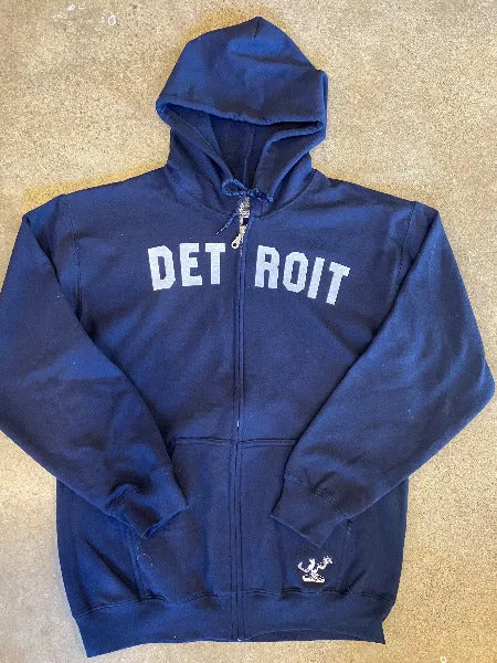 Detroit Classic Tri-Blend Zip Hoodie / White   True Navy / Unisex