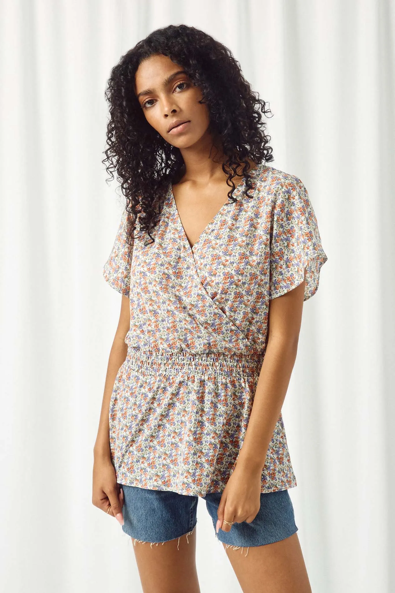 Ditsy Floral Peplum Top