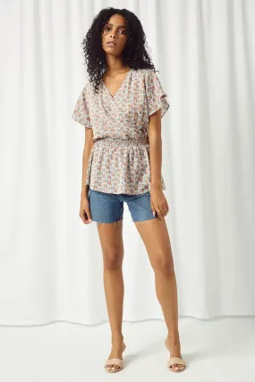 Ditsy Floral Peplum Top