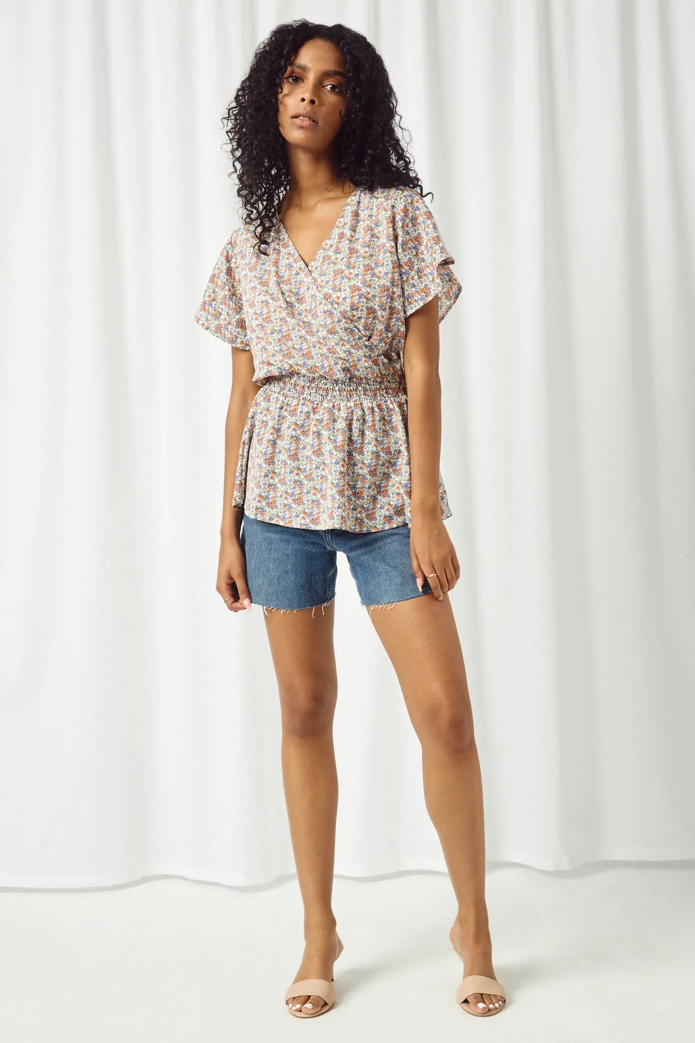 Ditsy Floral Peplum Top