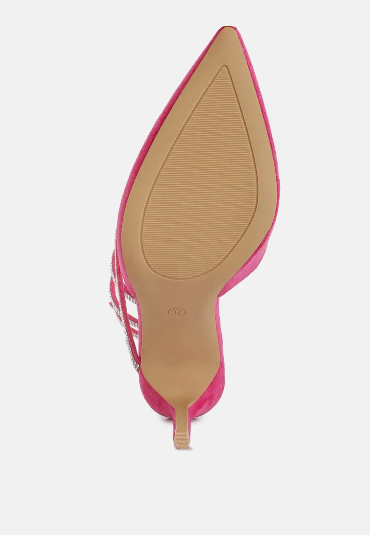 Elvira Rhinestone Embellished Strap Up Sandals By Ruw