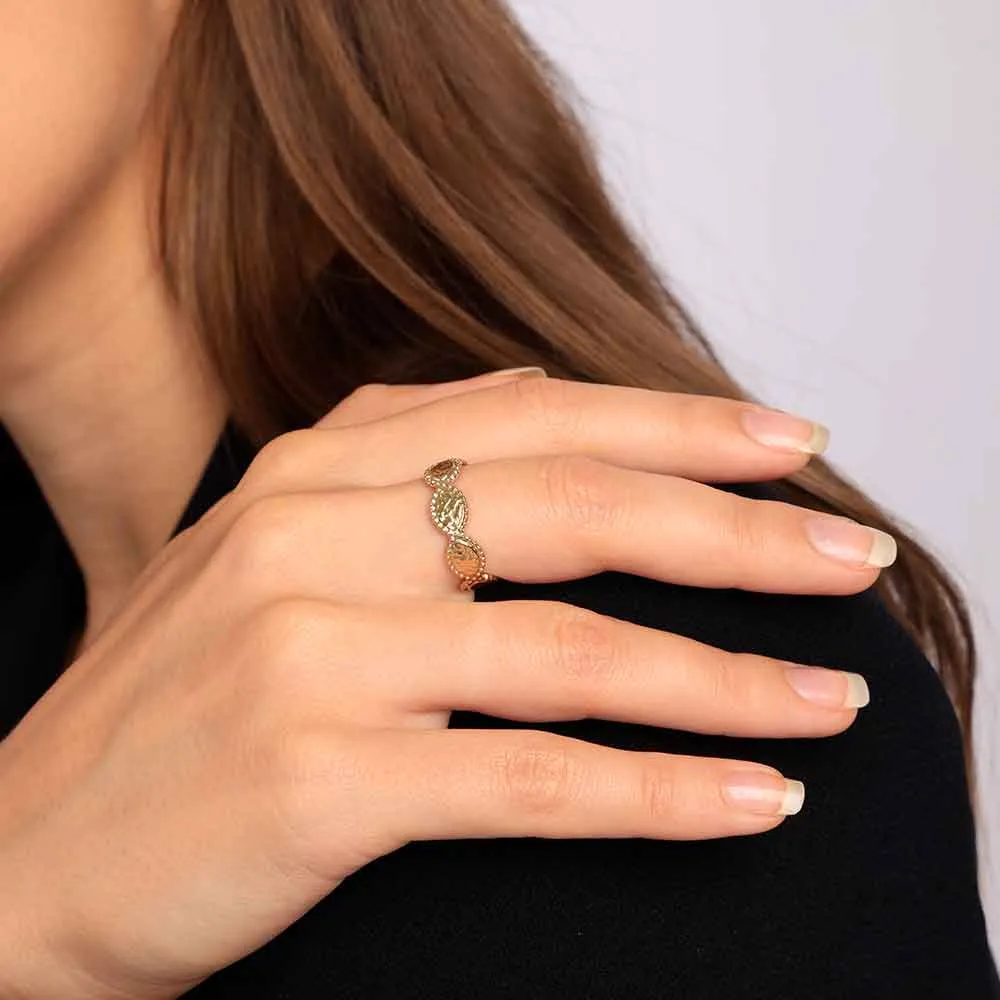 Embossed Leaf Ring