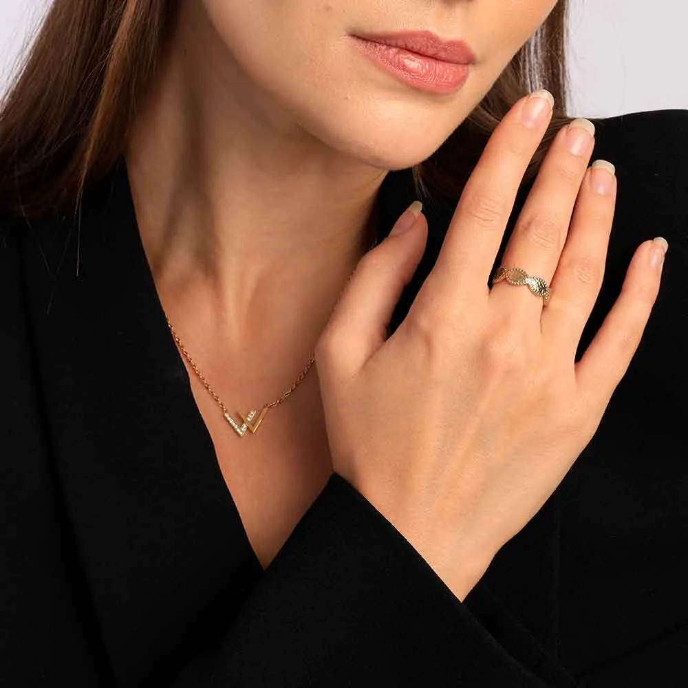 Embossed Leaf Ring