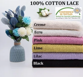 Flower Design 100% Cotton Gauze Lace  Fabric