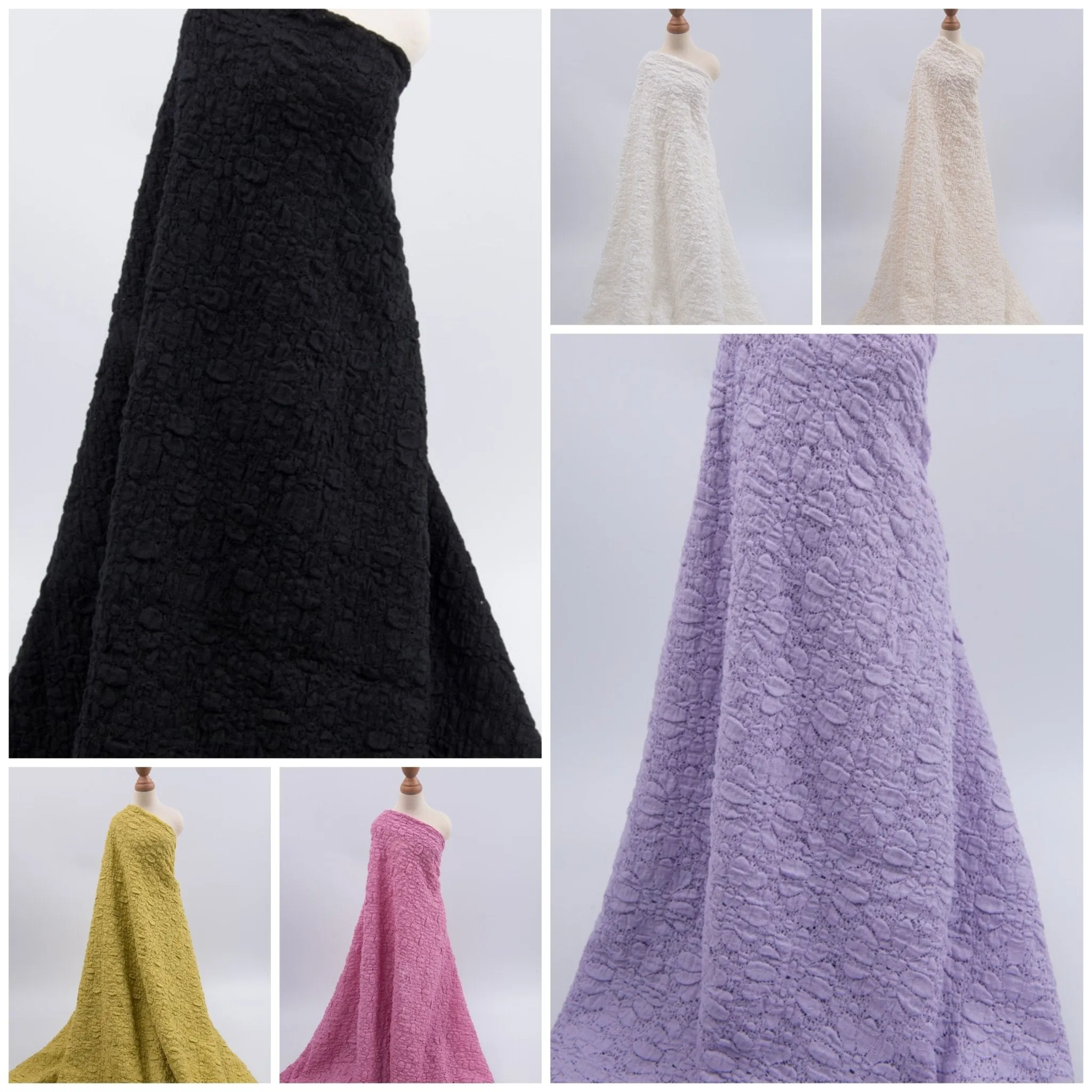 Flower Design 100% Cotton Gauze Lace  Fabric