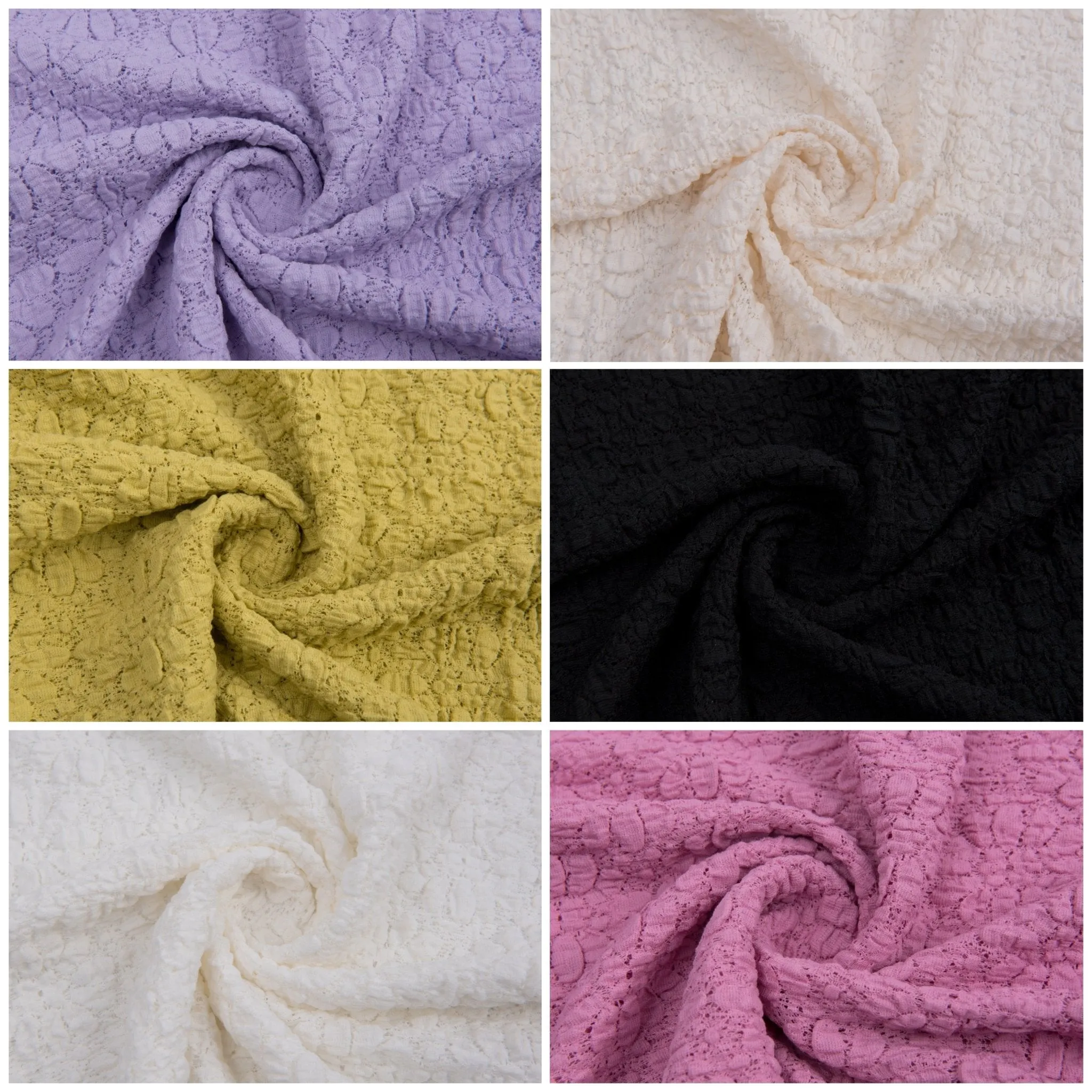 Flower Design 100% Cotton Gauze Lace  Fabric