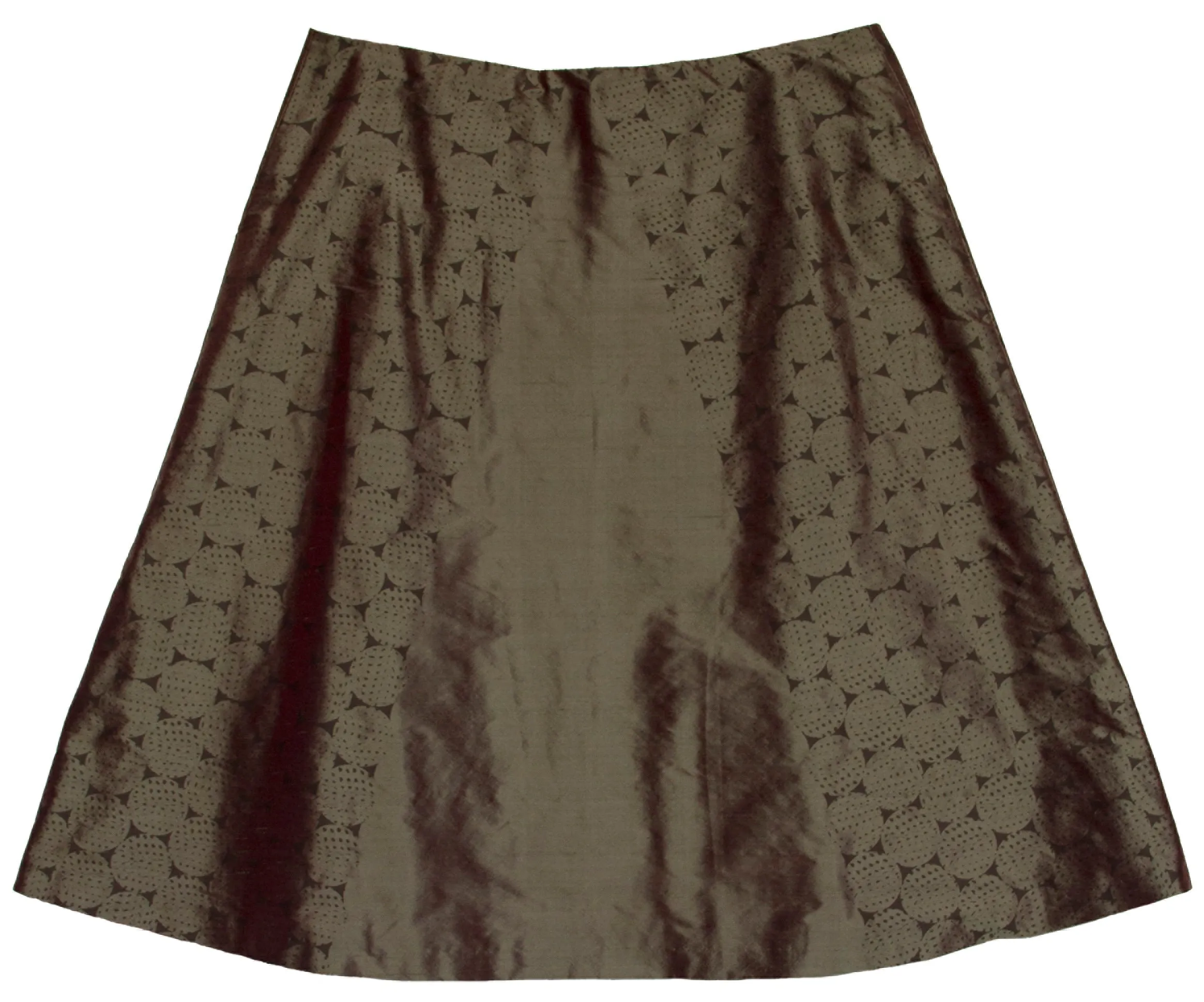 Guinea print A-line 'brazil nut' Indian Douppion silk skirt