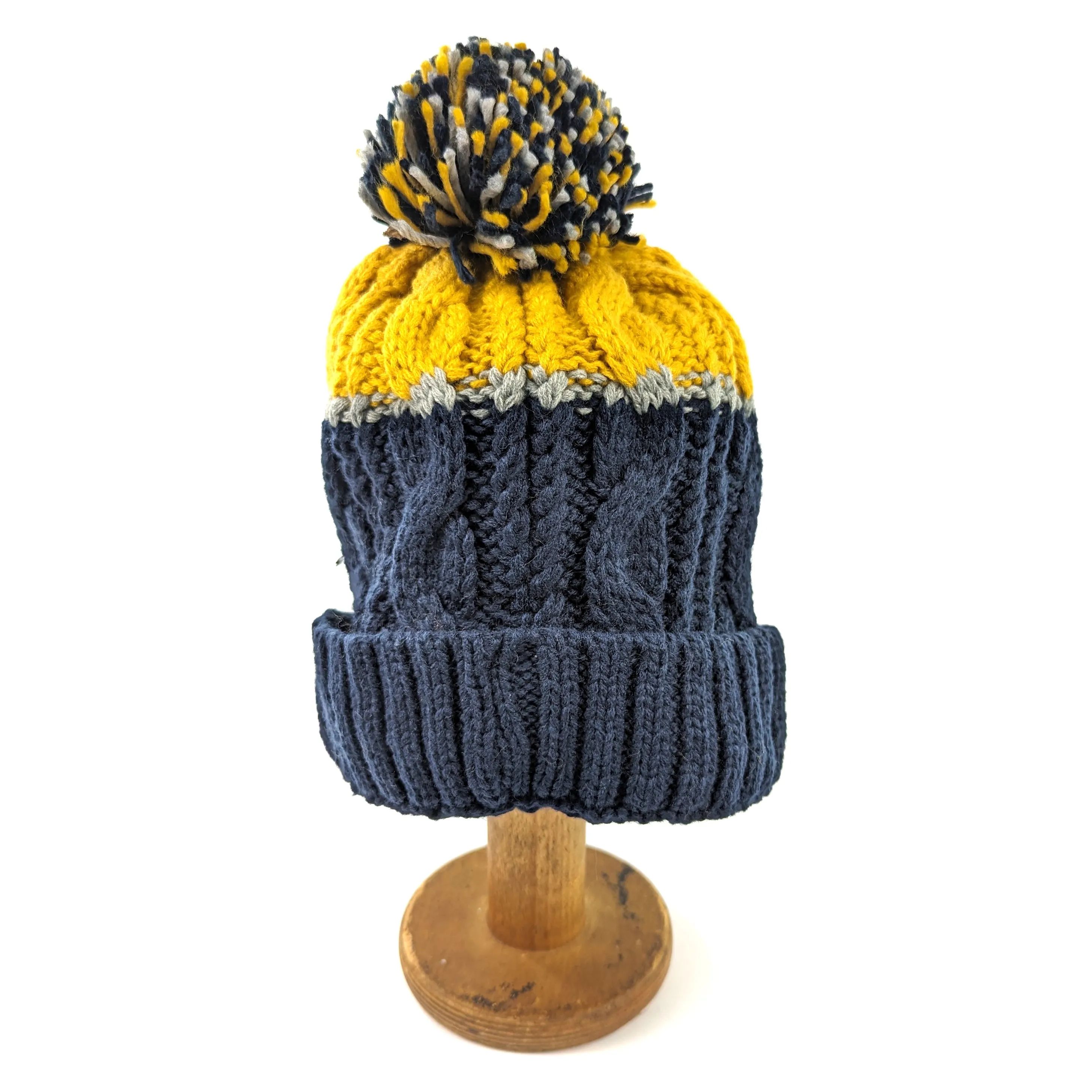 Half & Half PomPom Hat