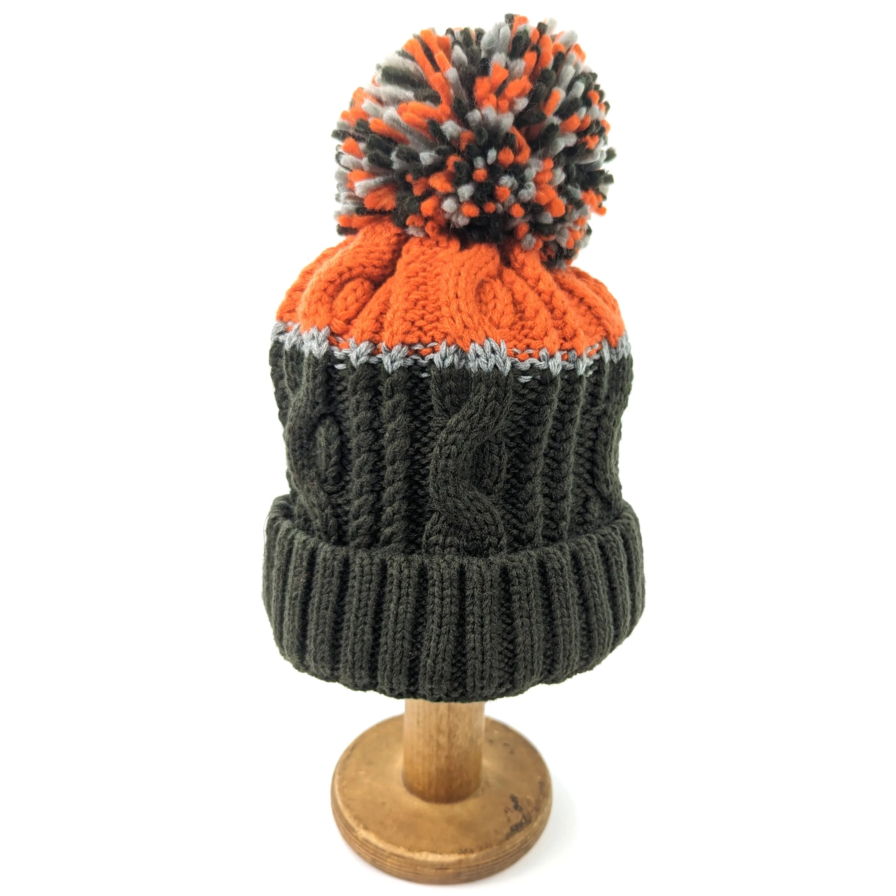 Half & Half PomPom Hat