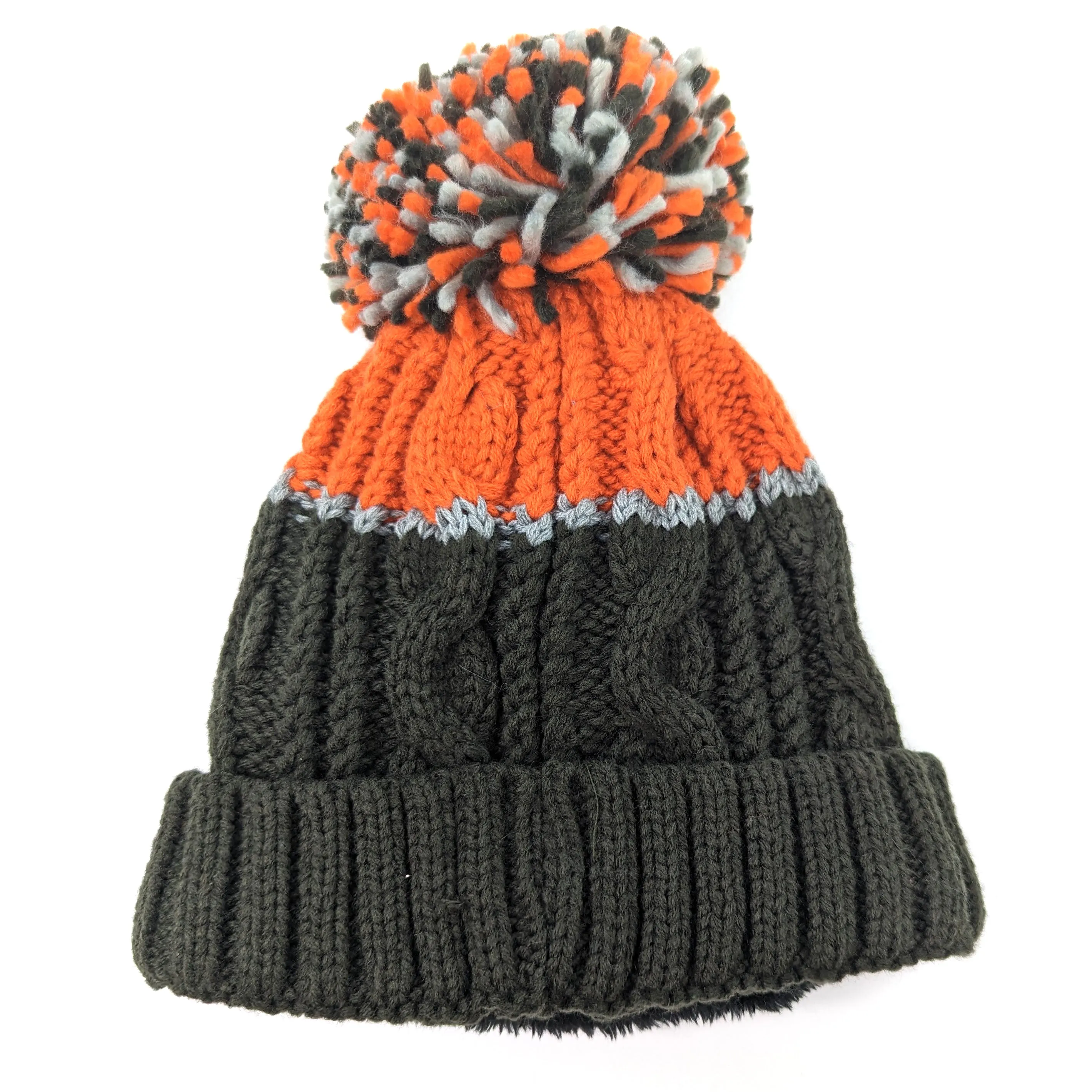 Half & Half PomPom Hat