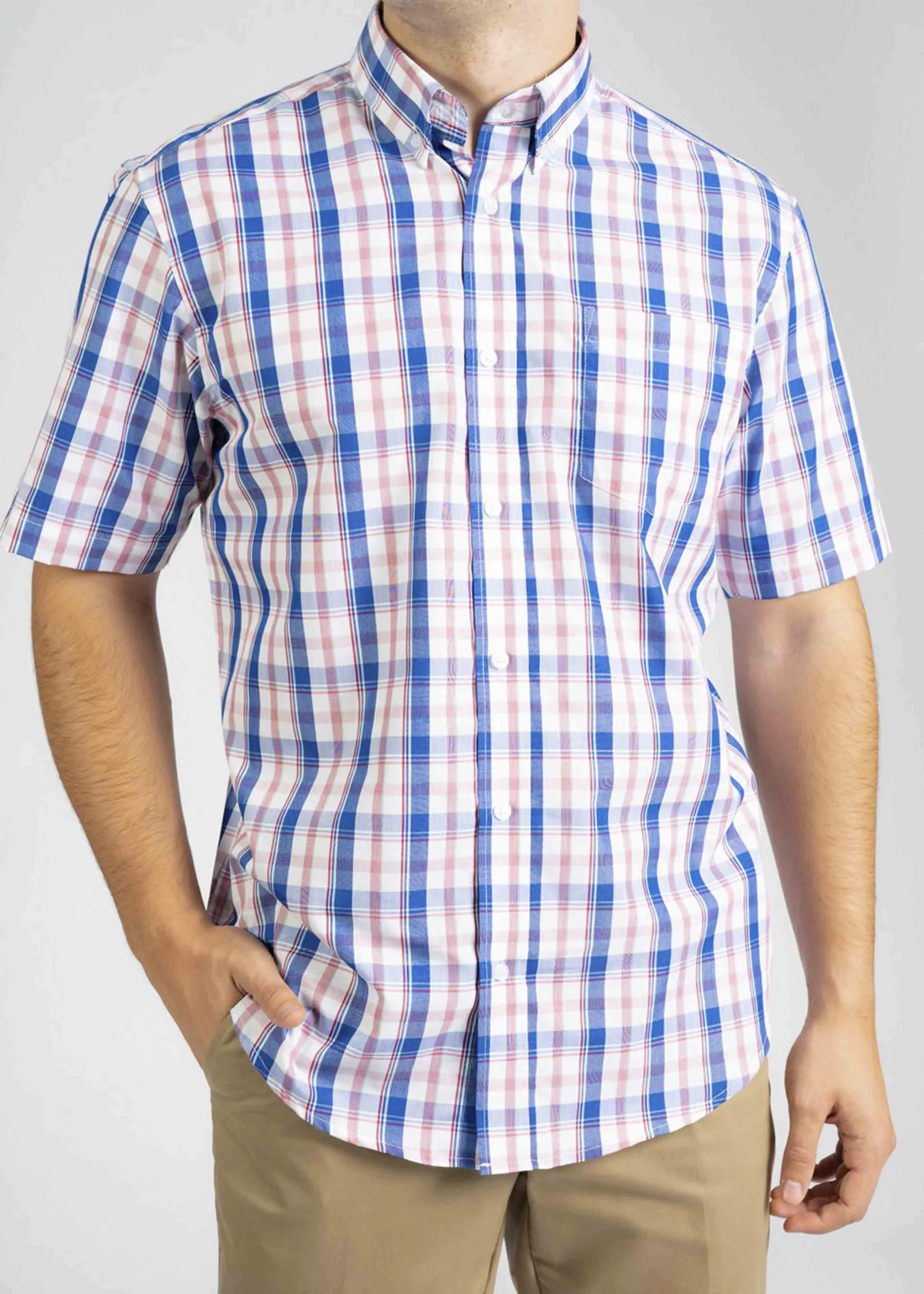 Harvey Short Sleeve Check Velcro Shirt