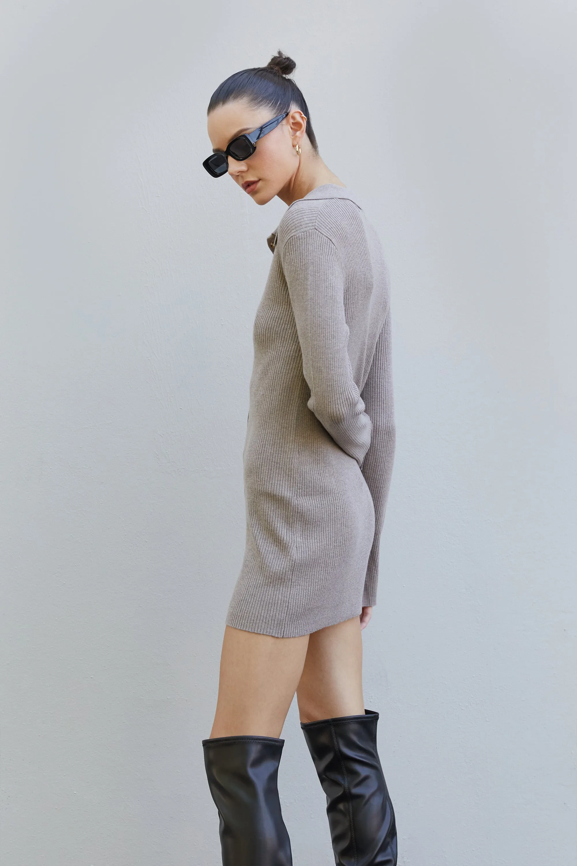 LONG RIBBED CARDIGAN