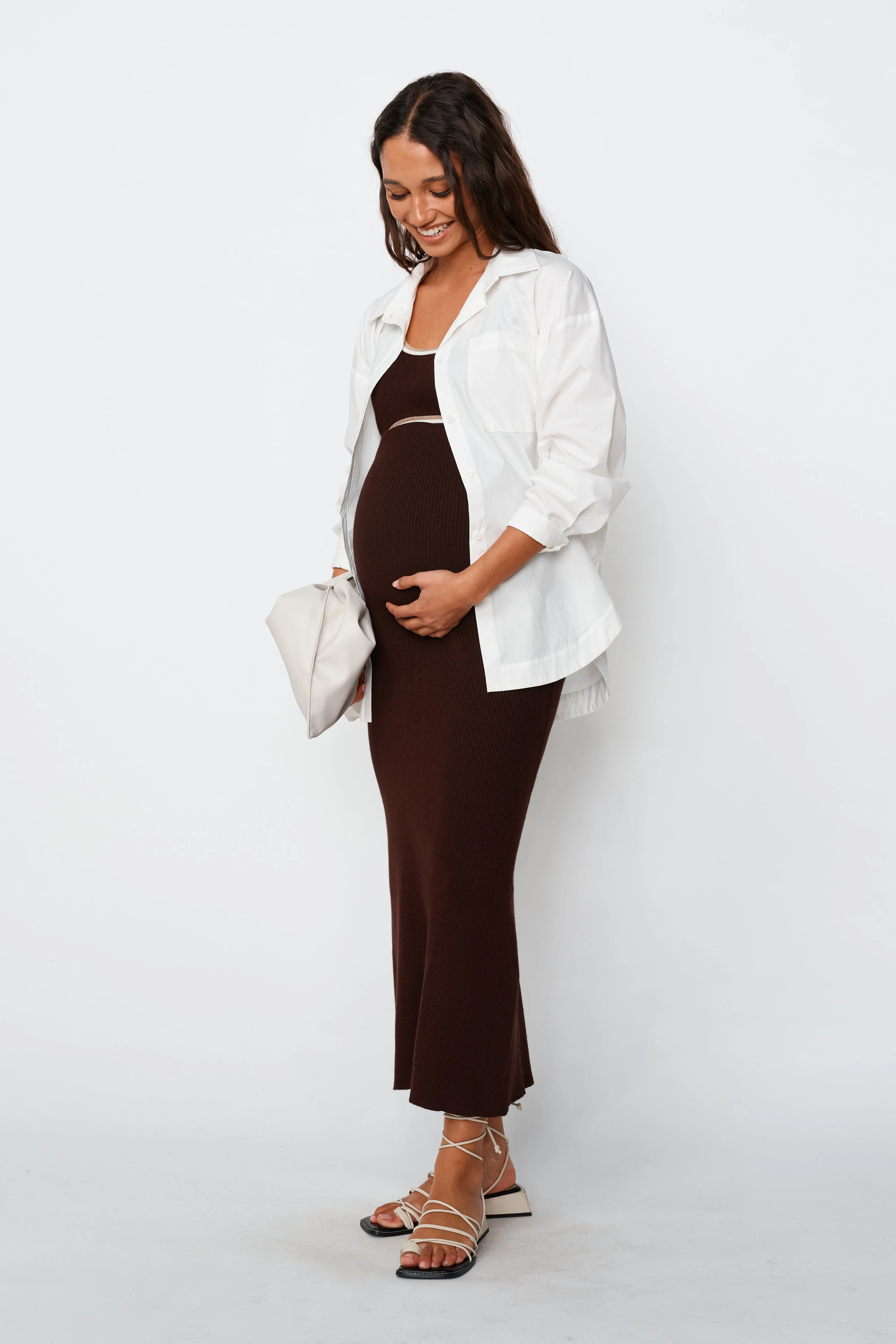 Rowe Knit Scoop Tank Dress - Chocolate