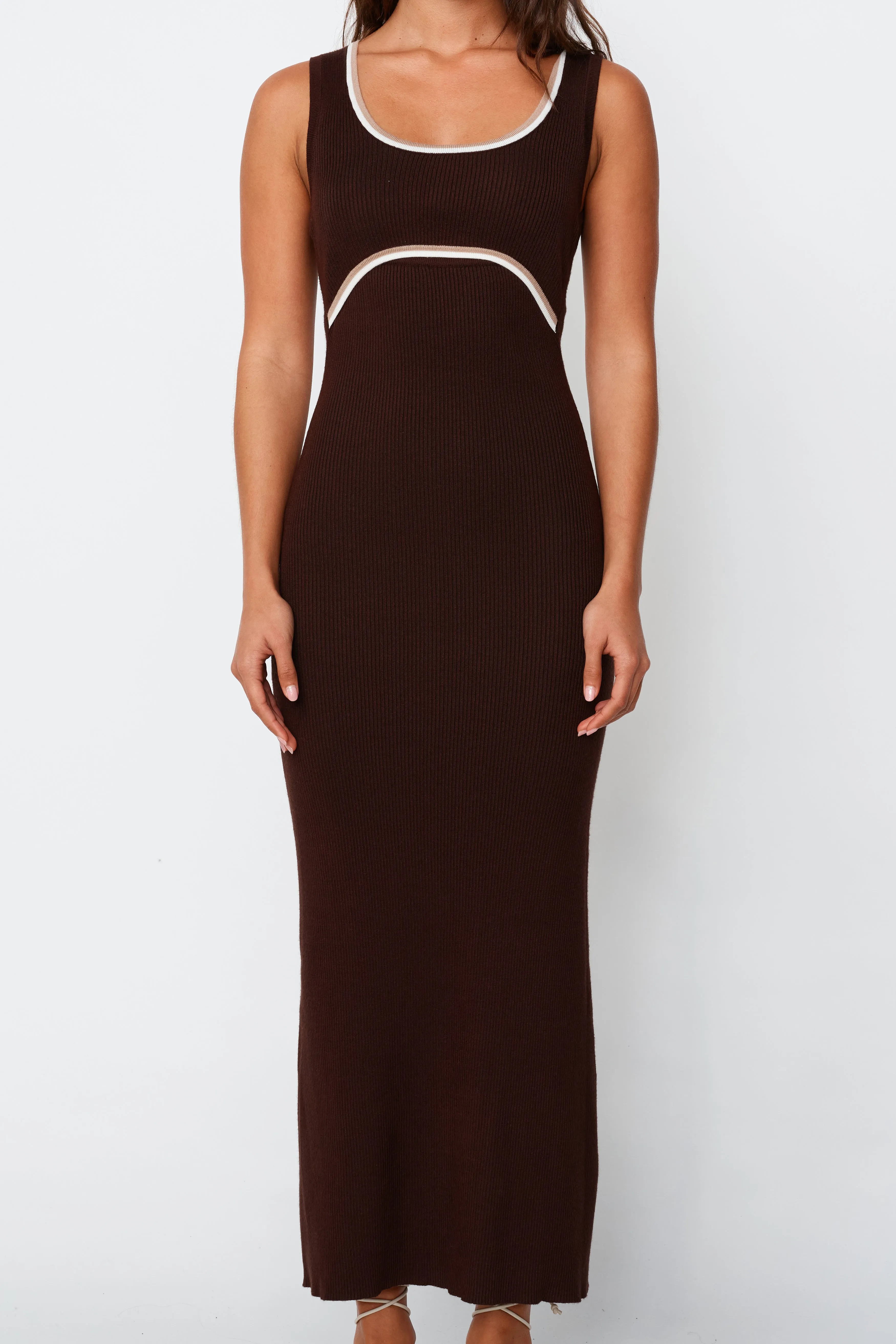 Rowe Knit Scoop Tank Dress - Chocolate