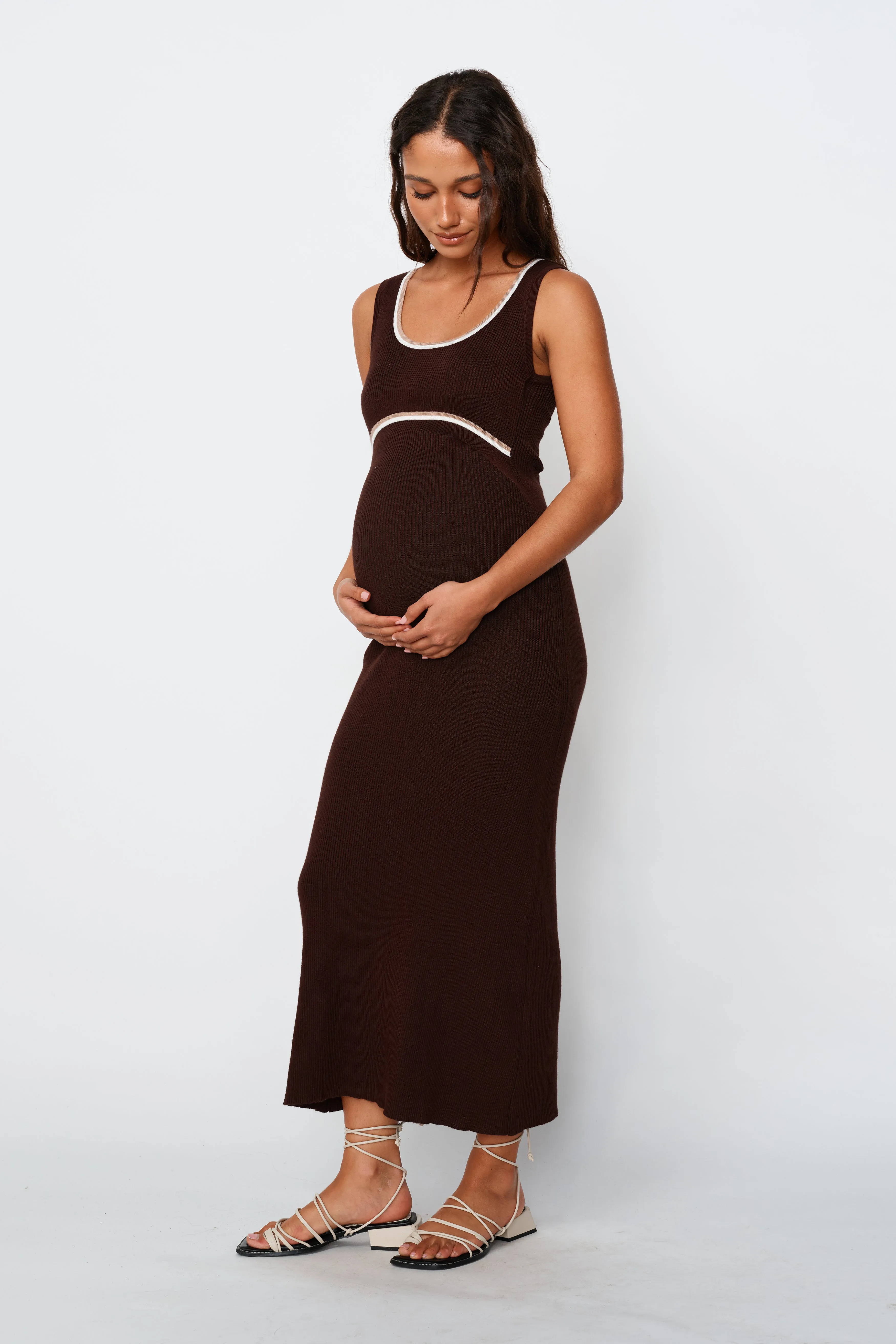 Rowe Knit Scoop Tank Dress - Chocolate