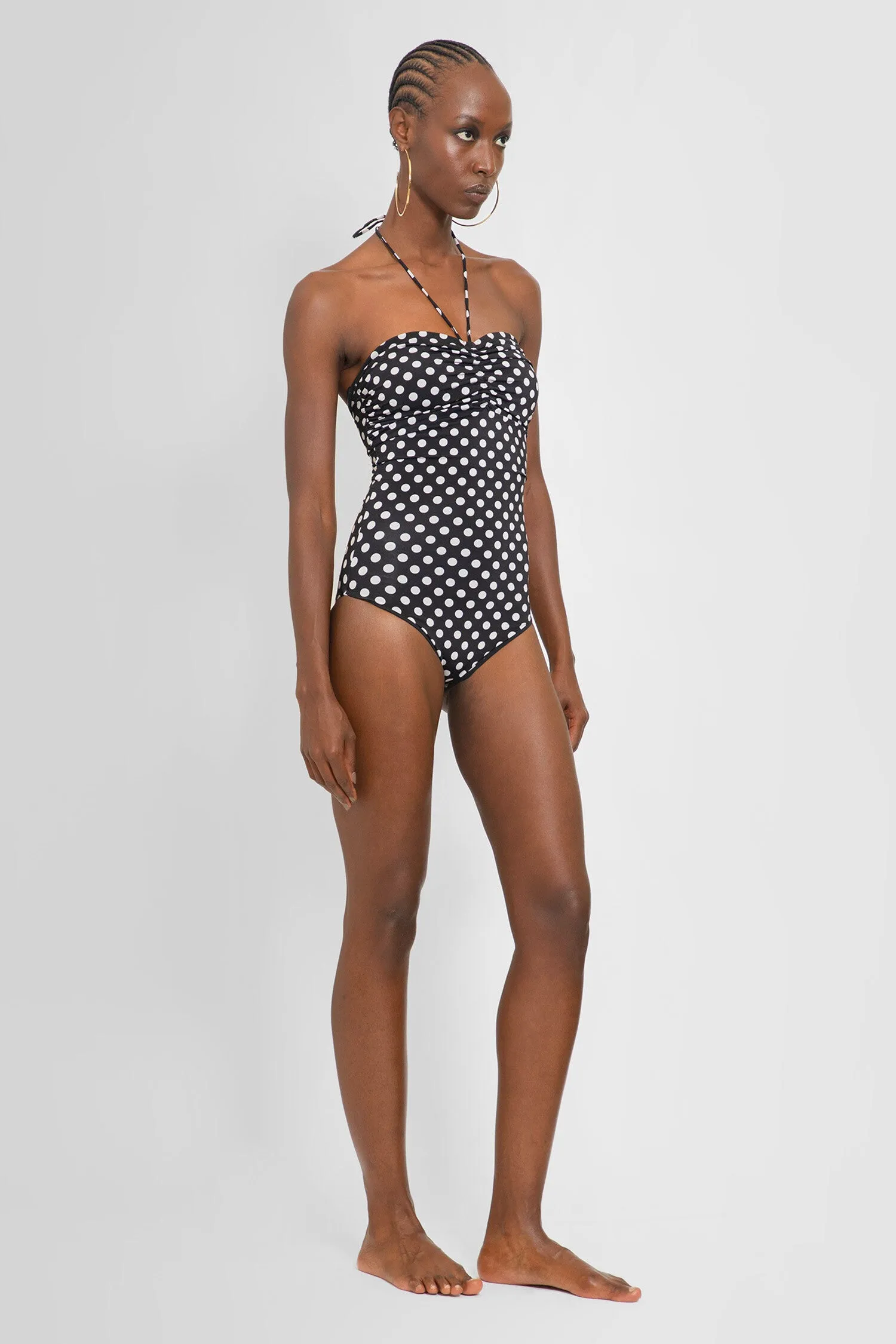 SAINT LAURENT WOMAN BLACK&WHITE BODYSUITS