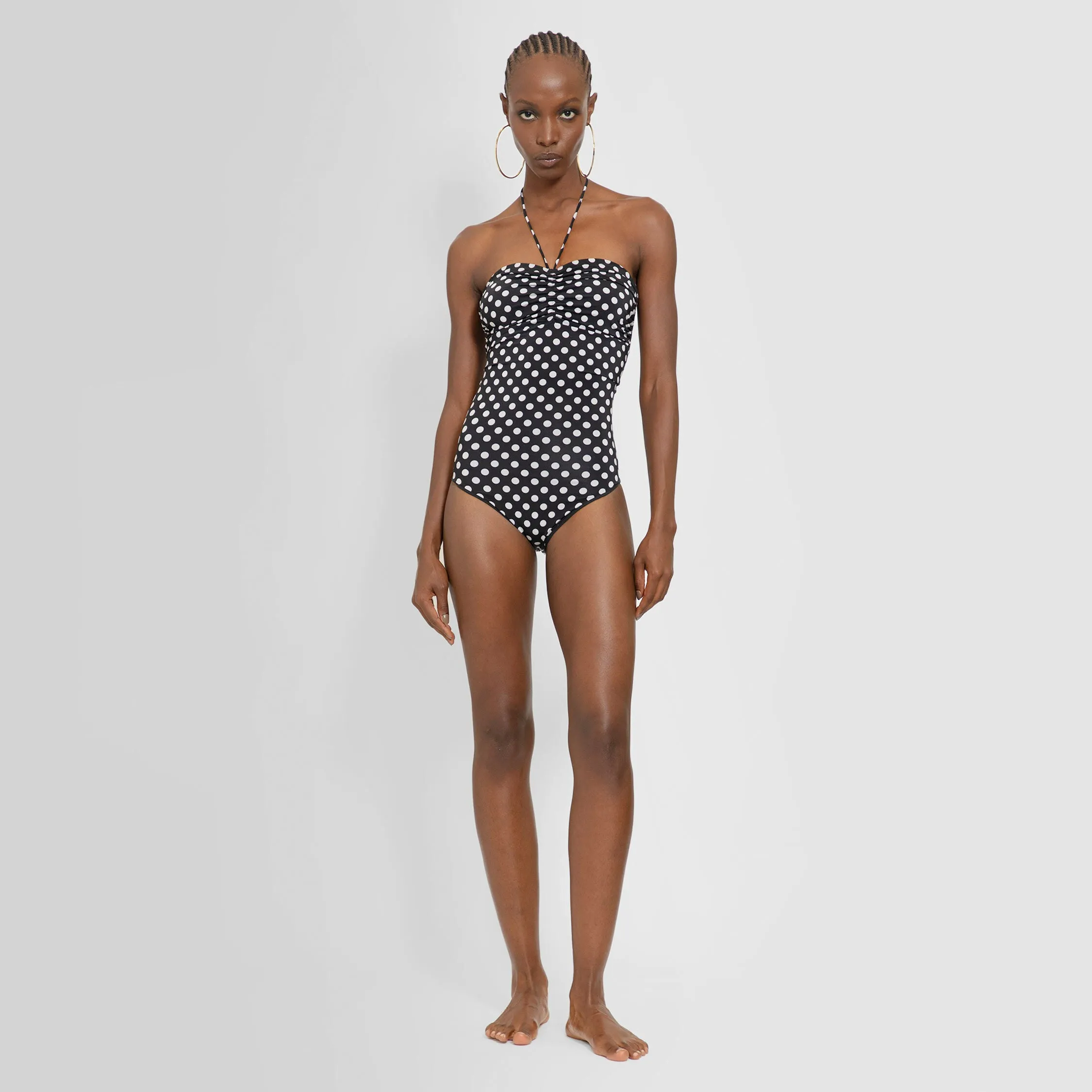 SAINT LAURENT WOMAN BLACK&WHITE BODYSUITS
