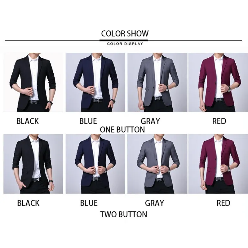 Spring Autumn Suits Men's Smart Casual Slim Fit Korean Solid Color Suits Professional Wear Blazer Jacket