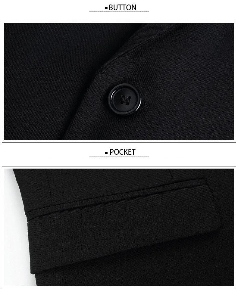 Spring Autumn Suits Men's Smart Casual Slim Fit Korean Solid Color Suits Professional Wear Blazer Jacket