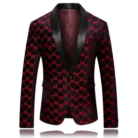 The Black Ace Jacquard Slim Fit Blazer Suit Jacket