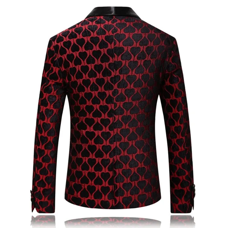 The Black Ace Jacquard Slim Fit Blazer Suit Jacket